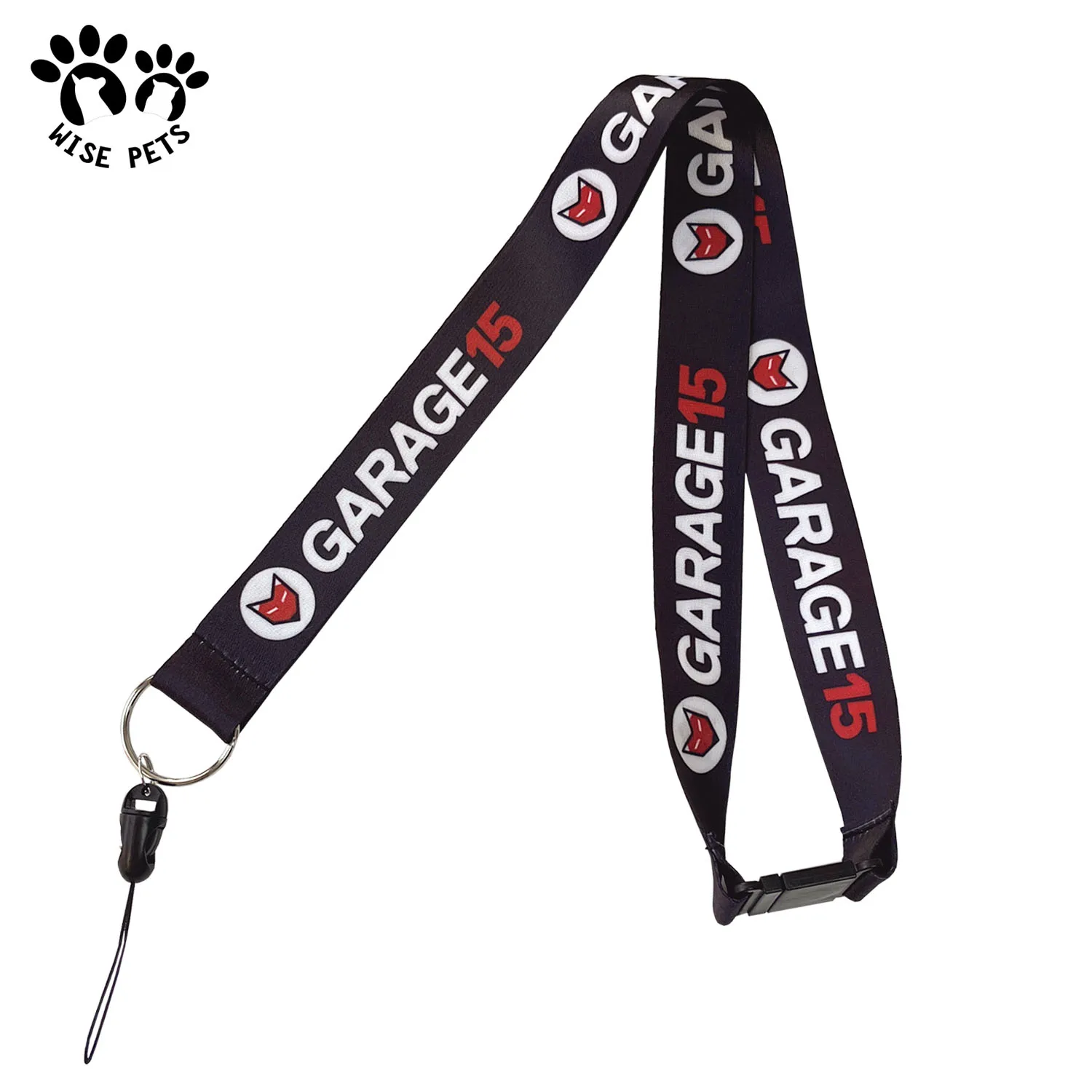 Cheap polyester lanyard Llavero sublimation printed neck strap safety cellphone pouch key ring wrist work lanyard for staff