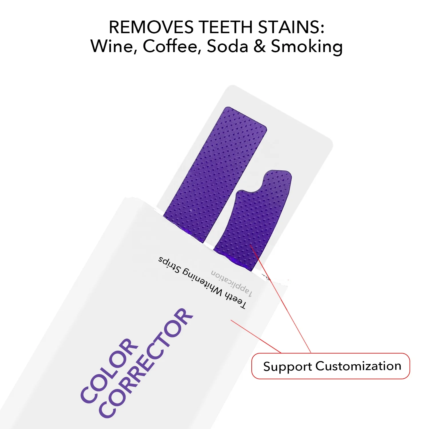 Wholesale Home Dental Peroxide Free V34 Color Correcting Teeth Whitening Strips