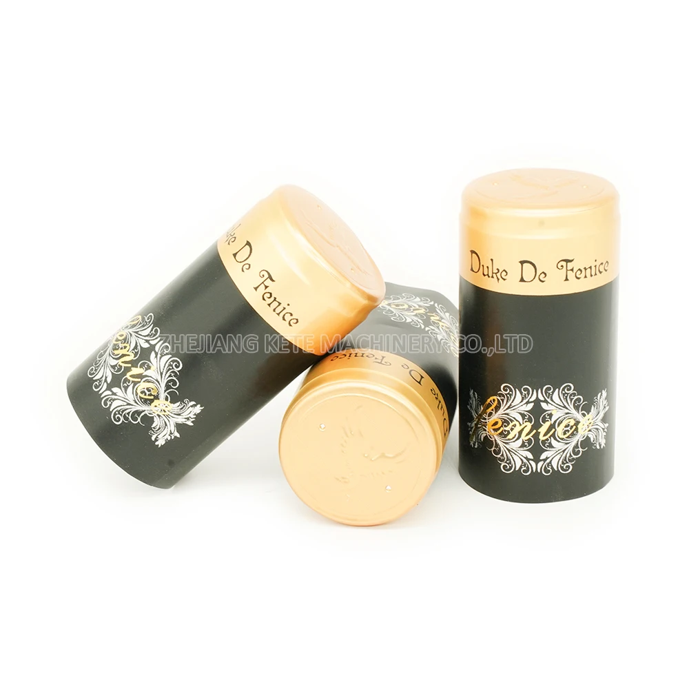 Factory Price Champagne PVC Embossed Wine Bottle 30mm PVC Heat Shrink Capsule Cap Clear Tin Aluminum Wine Capsules