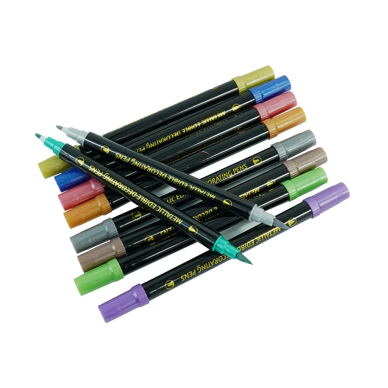 Mutil Colors Food Grade Shimmer Edible Pen Metallic Edible Markers for Cake Decoration
