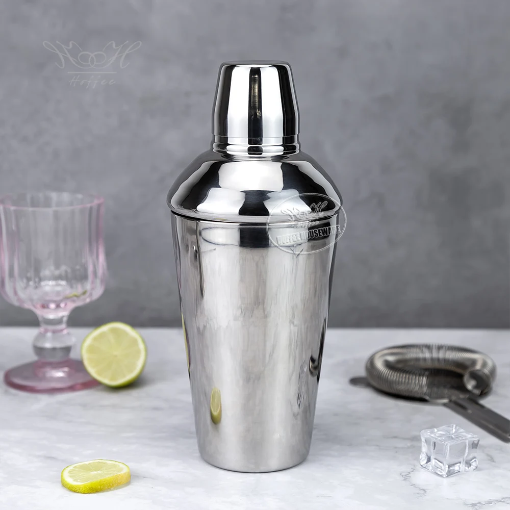 New Design 3 Piece Cobbler Cocktail Shaker 18/8 Stainless Steel Drinkware Mixing Glass Bartender Mixer Tools Bar Shaker