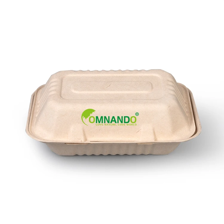 Fast food packaging clamshell box disposable tableware sugarcane