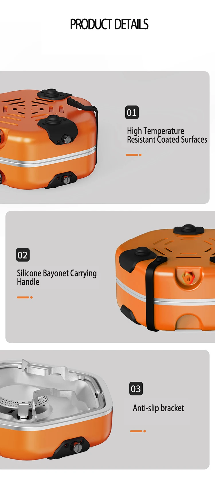 Outdoor Double Burner 2500w Propane Butane Gas Stove Camping Portable  Shell Folding Stove