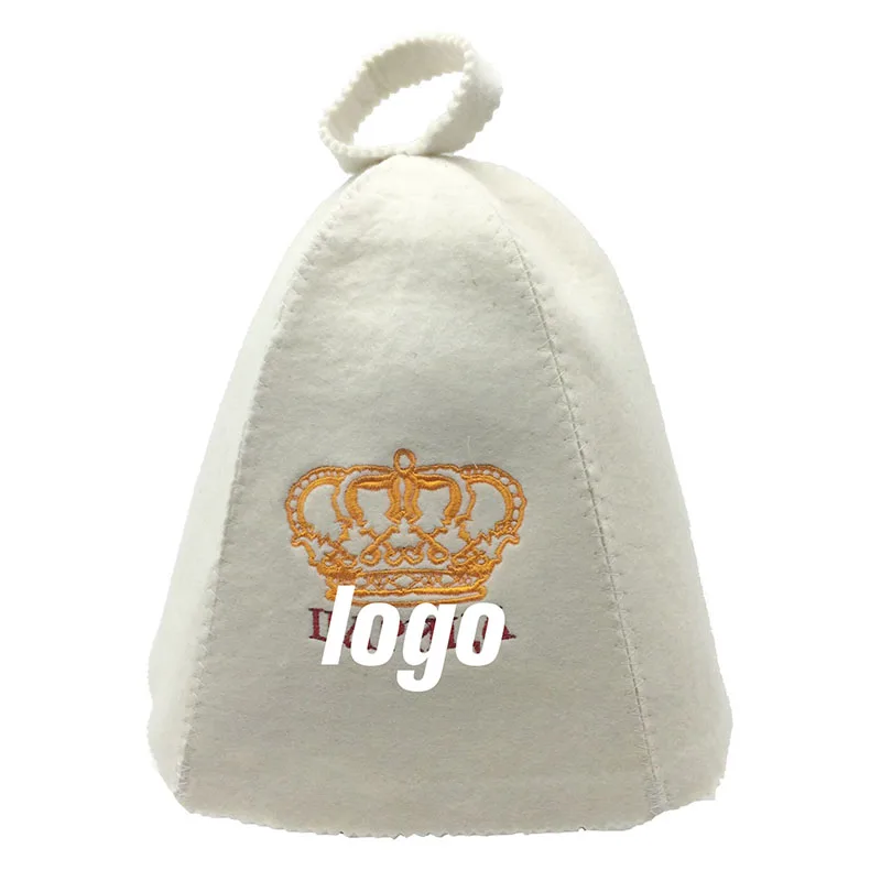 Wool Bath Color Viking Suana Man Sauna Set Big Popular Men Shape Brim Logo Pink 100% Mesh Sauna Hat