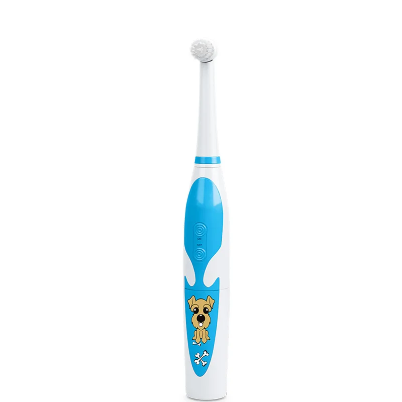 T2207 Musical 360 Rotary OEM Custom Cheap Battery Powered Cartoon Dog Butterfly Children Electric Toothbrush