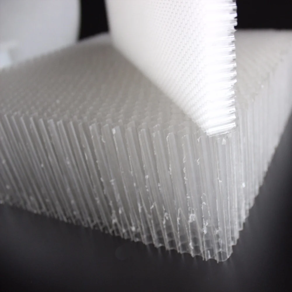 polycarbonate  honeycomb core  cooling pad for cold air laminating in conditioner, refrigerator showcase etc