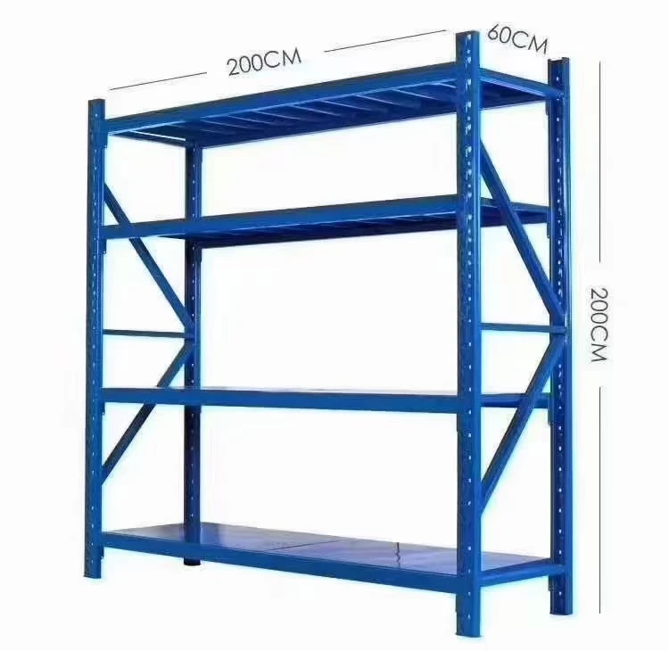 Manufacture Factory 200KG Per layer Powder Coated Metal Light Duty Warehouse Storage Rack Shelf