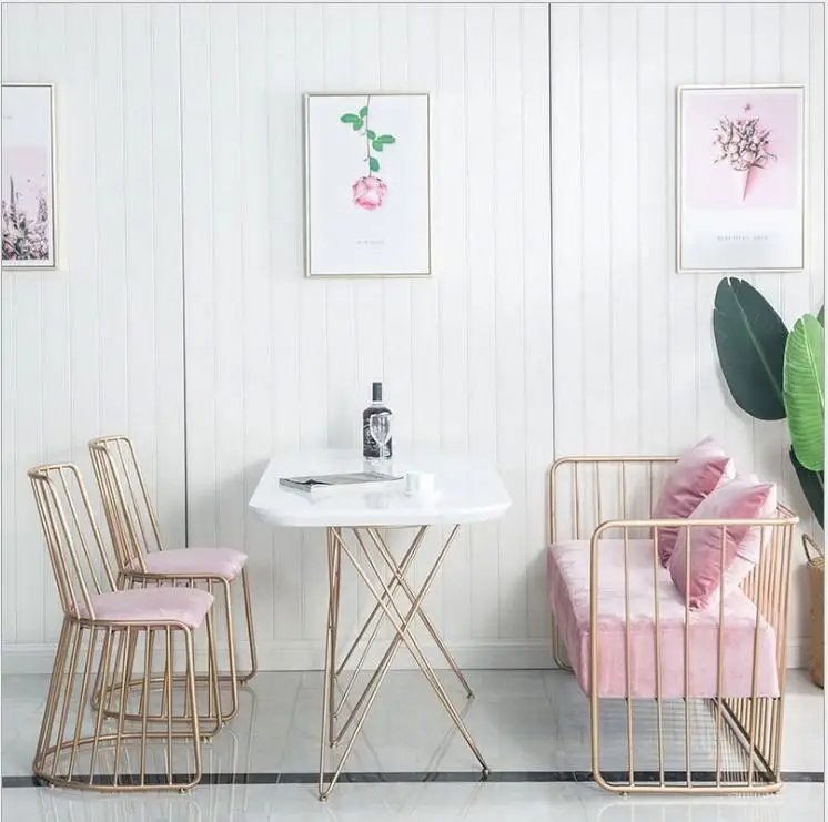 
Nordic modern simple cheap rectangular tables and chairs combination with metal legs hotel marble coffee dining table 