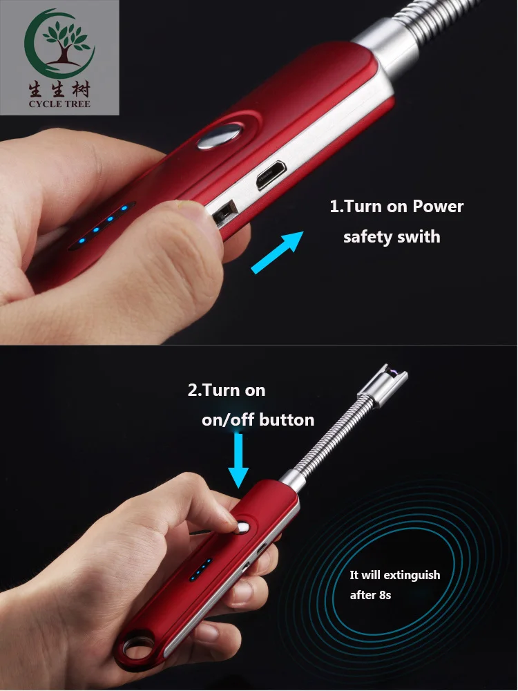 Заводская цена зажигалка с гибкой дугой для барбекю usb Зажигалка-свеча перезаряжаемая Зажигалка