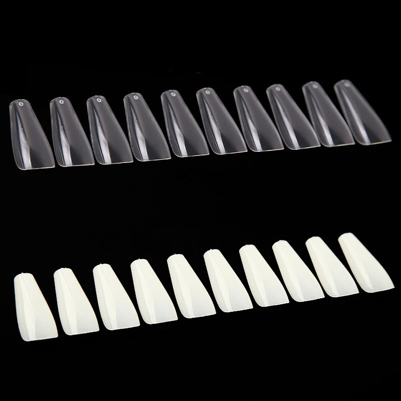 2022 Wholesale 500pcs Long Artificial False Stilleto Nails Tips Coffin Shaped for Nail Art and Nail Painting Manicure