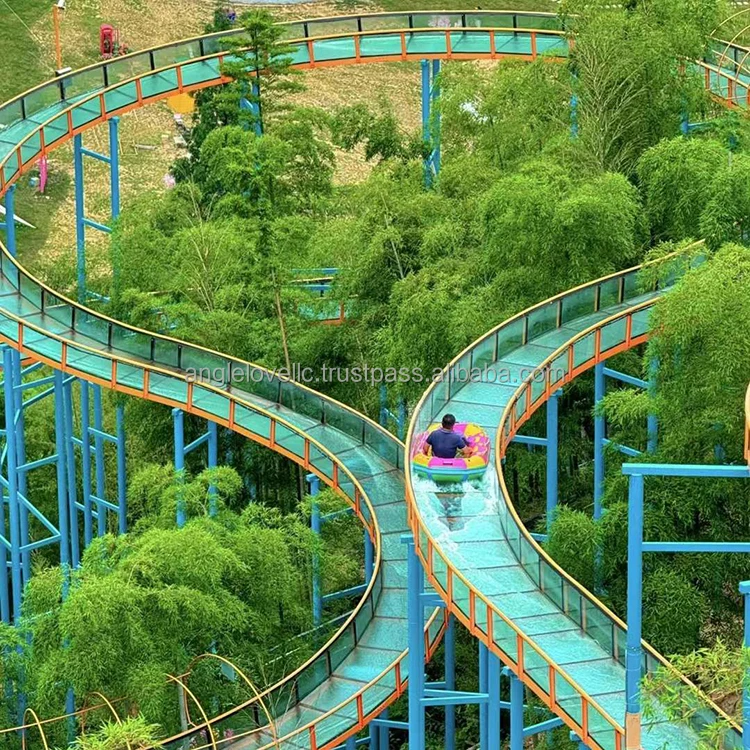 Comfortable small amusement park rides glass water slides