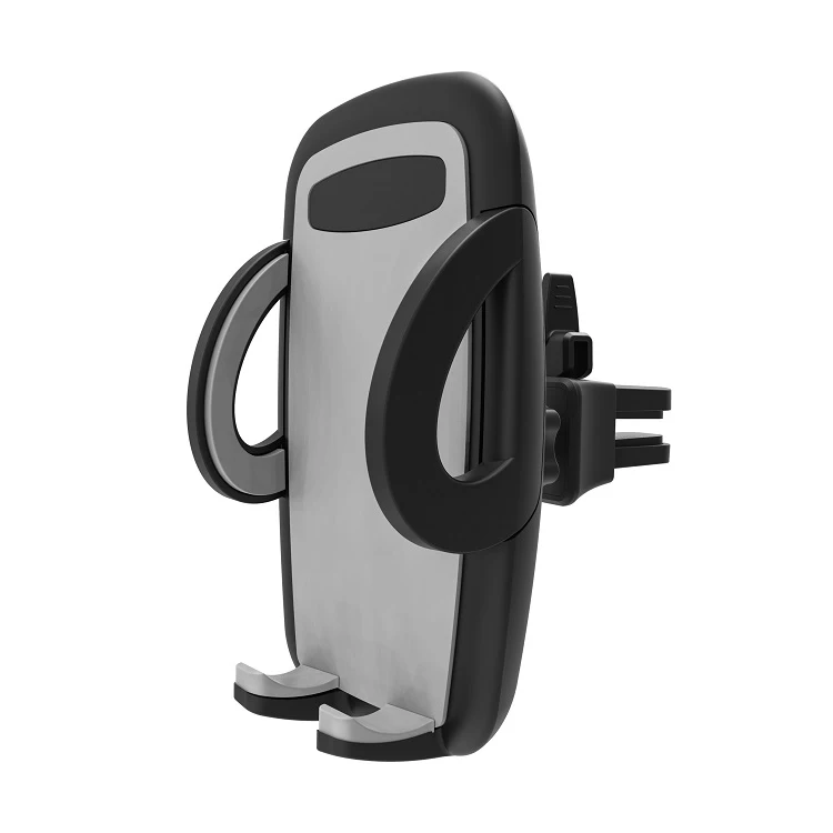 Mobile Phone Holder with One Button Release for Clamping on Car Air Vent
