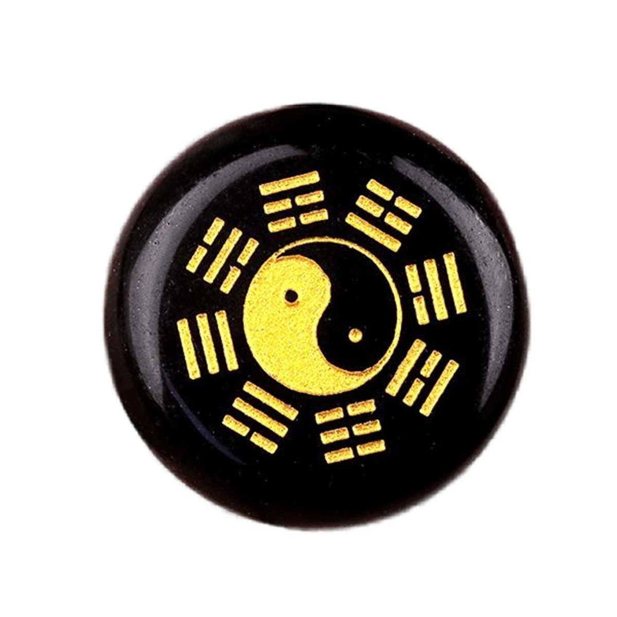 Factory Supply Natural Crystal Yellow Jade Agate Carvingyin And Yang Gossip Tai Chi Diagram Carving Yellow Jade Stone Gossip