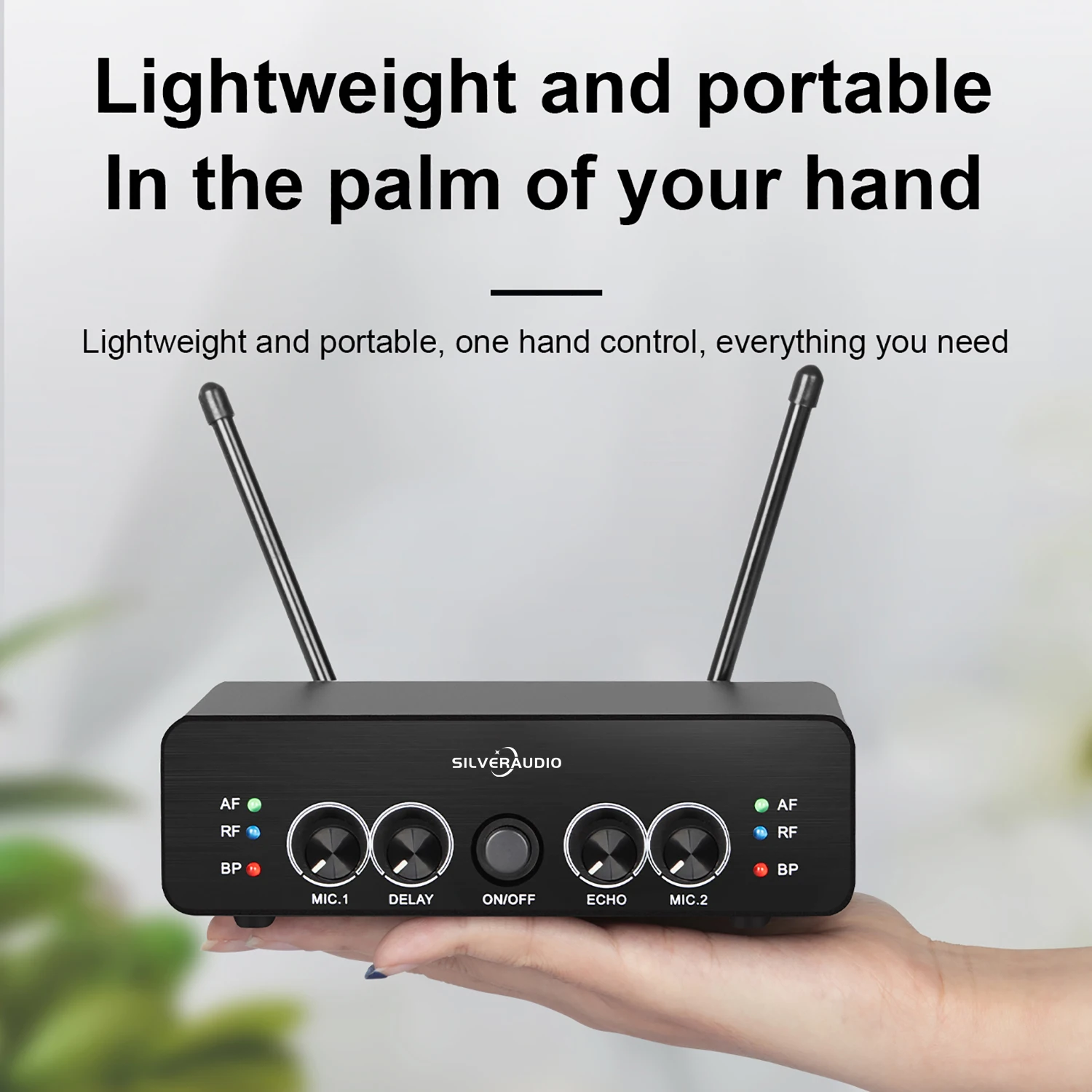 GAW-P1000 Professional UHF One Drags Two Microphone Adjustable Frequency Wireless Dynamic Microphone