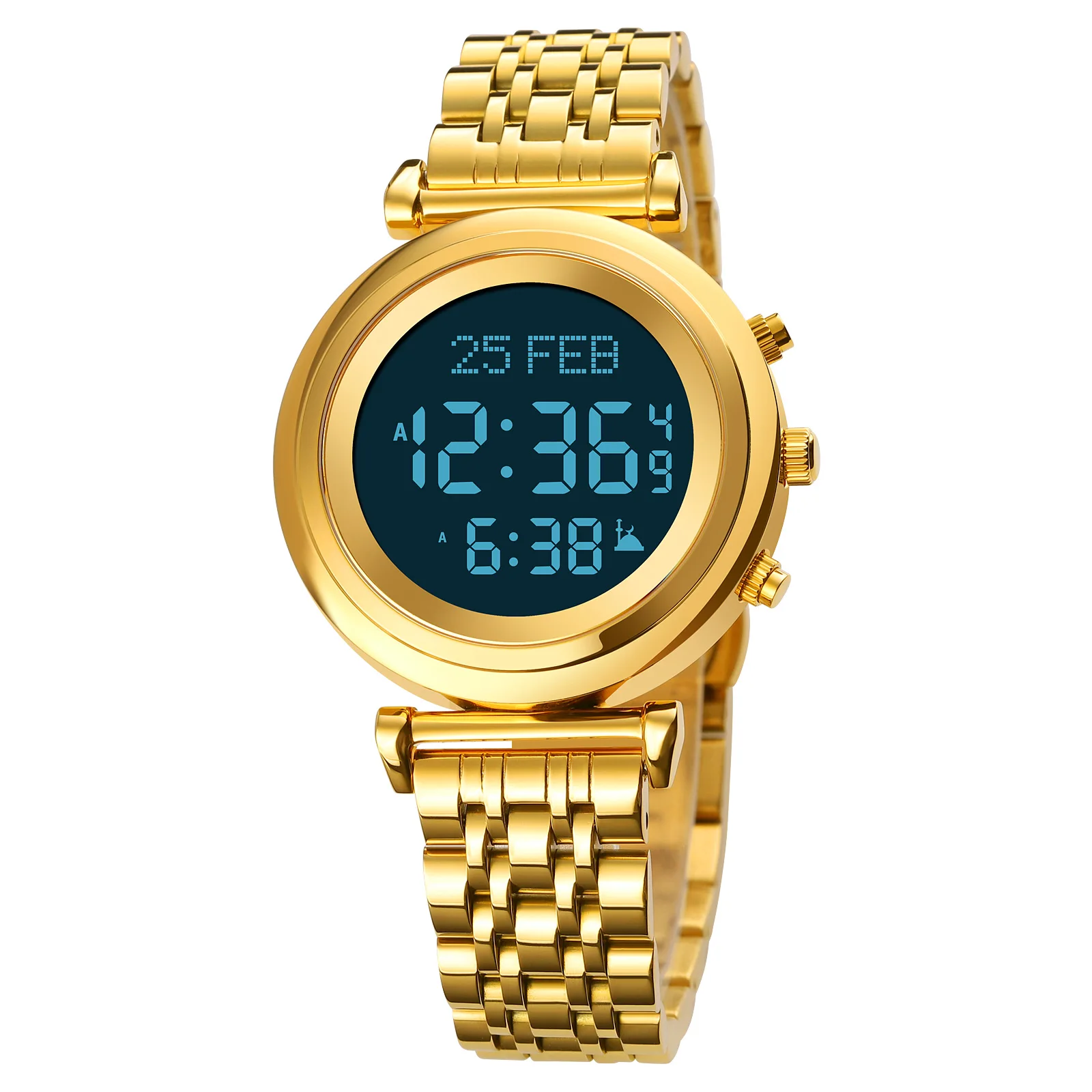 skmei Q035 pilgrimage watch prayer times automatic qibla compass watch