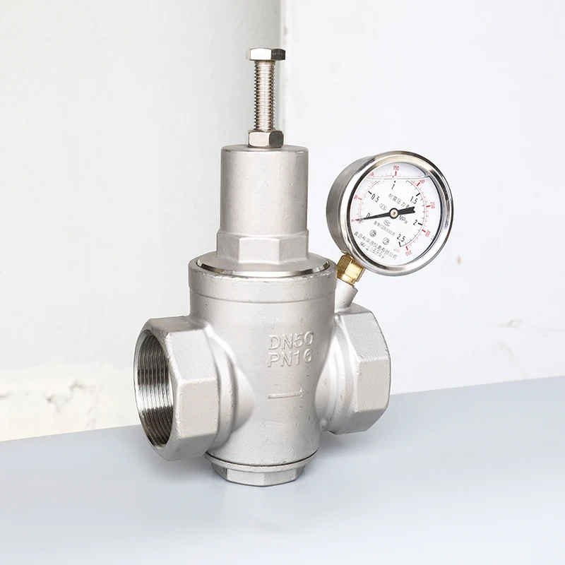 Lonten Reliable DN20  Reducing Valve Adjustable 304 stainless steel Reducing Regulator Valves With Gauge pressure reducing valve