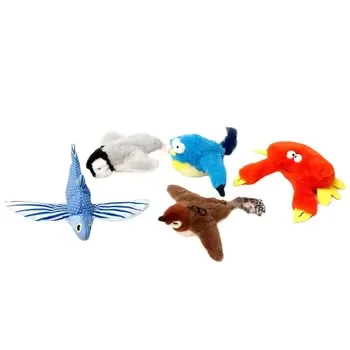 Tap Activate Pet Interactive Movement Toys Soft OEM Plush Cover Type-C Recharge Flapping Bird for Cat Interactive Cat Toy