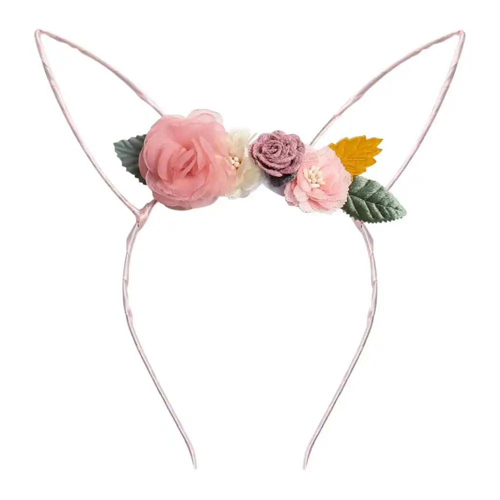 New Summer Girl Simulation Flower Rabbit Ears Hairband  For Vacation