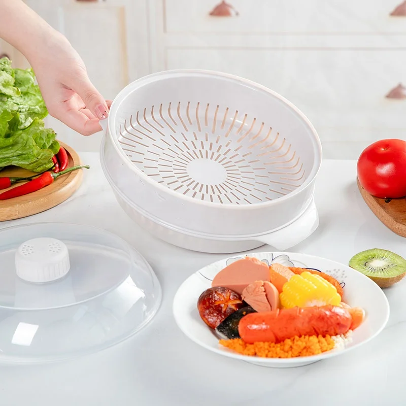 Multi-Purpose BPA FREE Plastic Microwave Steamer For Healthy Cooking Quick Fast Vegetables, Meats, Poultry Fish - Vented Knob
