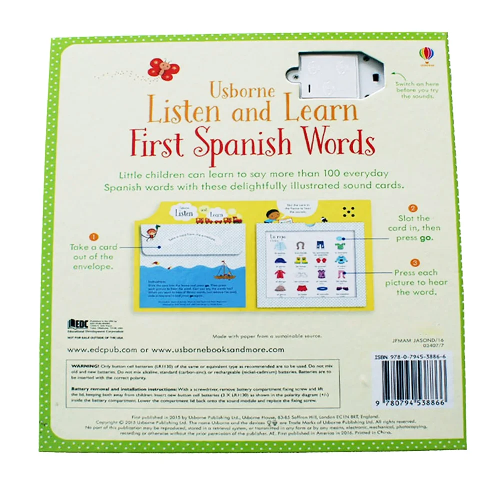 Early Learning Story Books for Kids Listen & Learn First English Words with Touch & Sound Modules