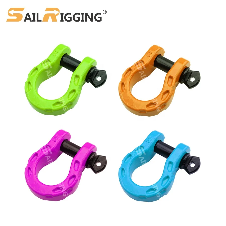 D Forged Winch Custom Shackle Recovery Shackle With Ring Offroad 4x4 Jeep Wrangler Trailer Tow D Ring Shackle For Strap