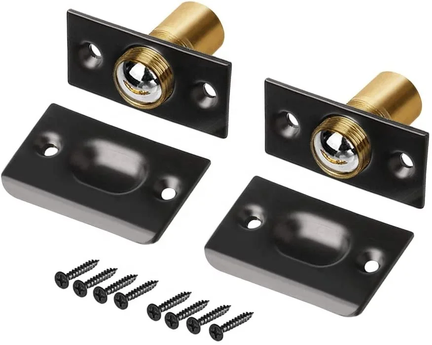 Closet Door Ball Catch Hardware Stainless Steel Catch Adjustable with Strike Plate and Brushed Satin Finish