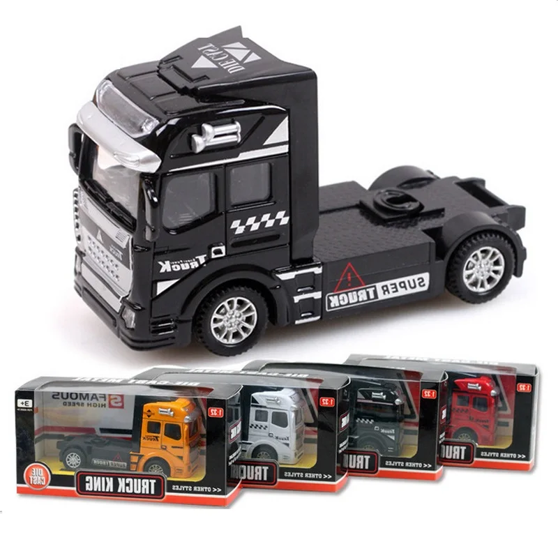 1:50 scale Alloy pull back die cast truck OEM High Quality Diecast Container Truck Head model toy
