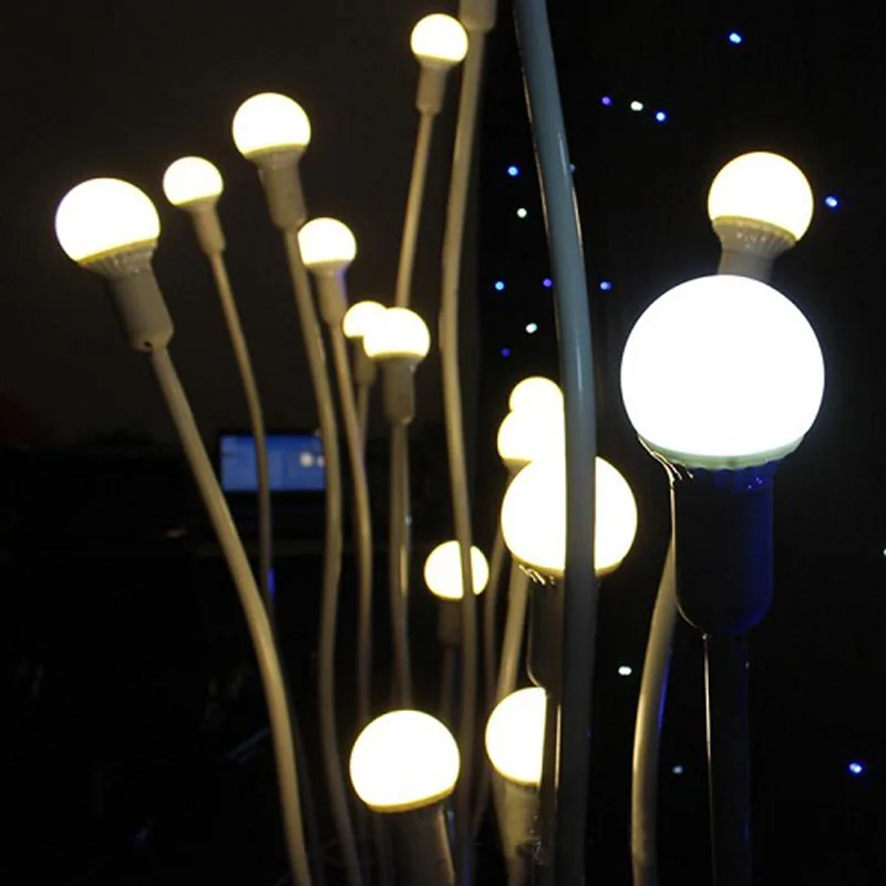 5-Headed Iron Art Lotus Road Guidance Light Metal Wedding Stage Guidance Props with Bubble Light Decoration