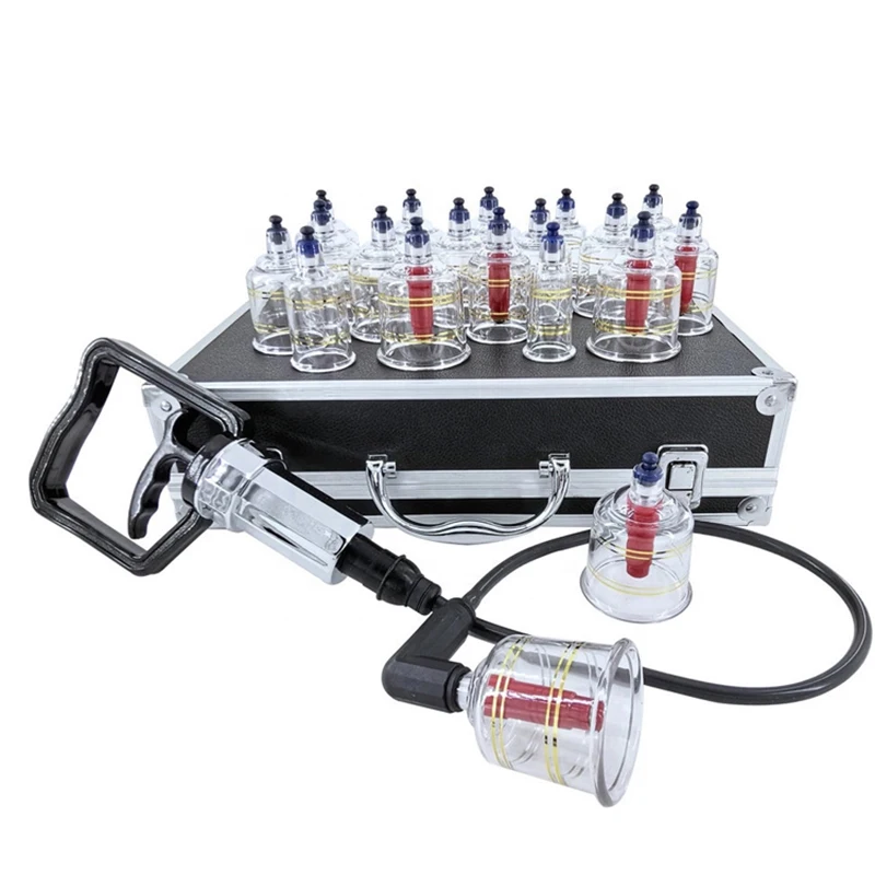 Набор вакуумных банок для массажа всего тела, 19 чашек, стеклянные утолщенные присоски, баночка, полноразмерный массажер