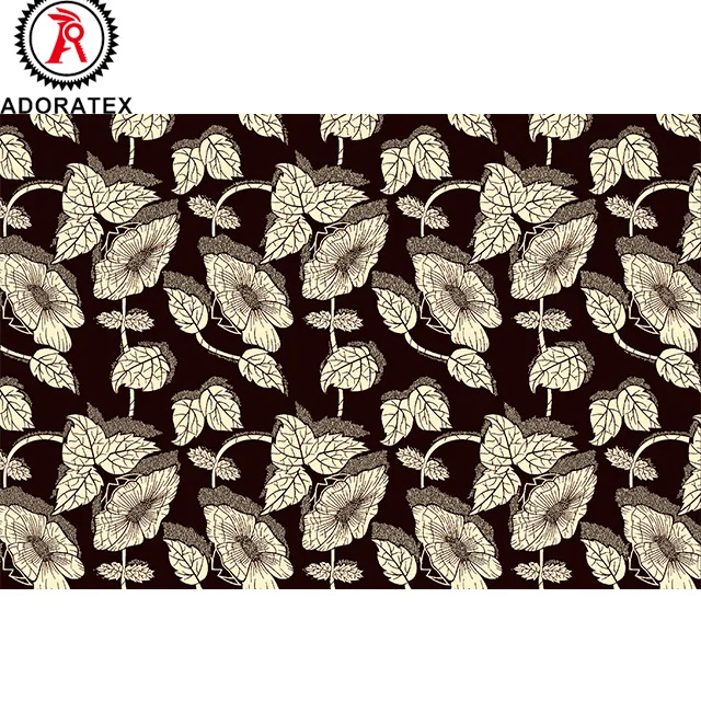 Custom LOGO Wholesale  African batik fabric imitation wax fabric print single sided and double sided JAVA/SUPER WAX