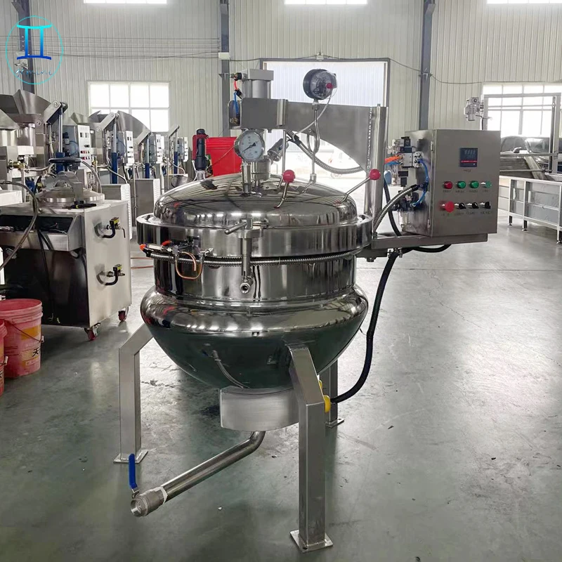 Stainless steel heating cooking boiler paste 100L 200L 300 liters jacketed kettle steam