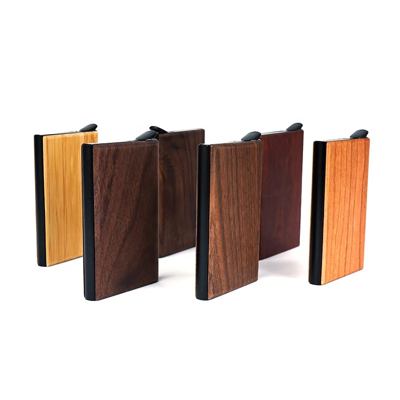 Wallet Ultra Thin Wood Wallet  Card Holder For Men  Wooden Natural Wood Card Case