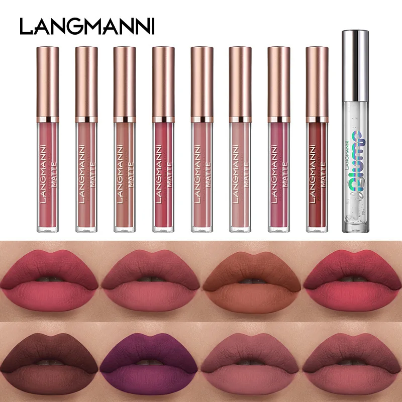 Langmanni High Gloss Shiny Lip Gloss 6-piece Set Diamond Pearl Metallic Lip Gloss Set