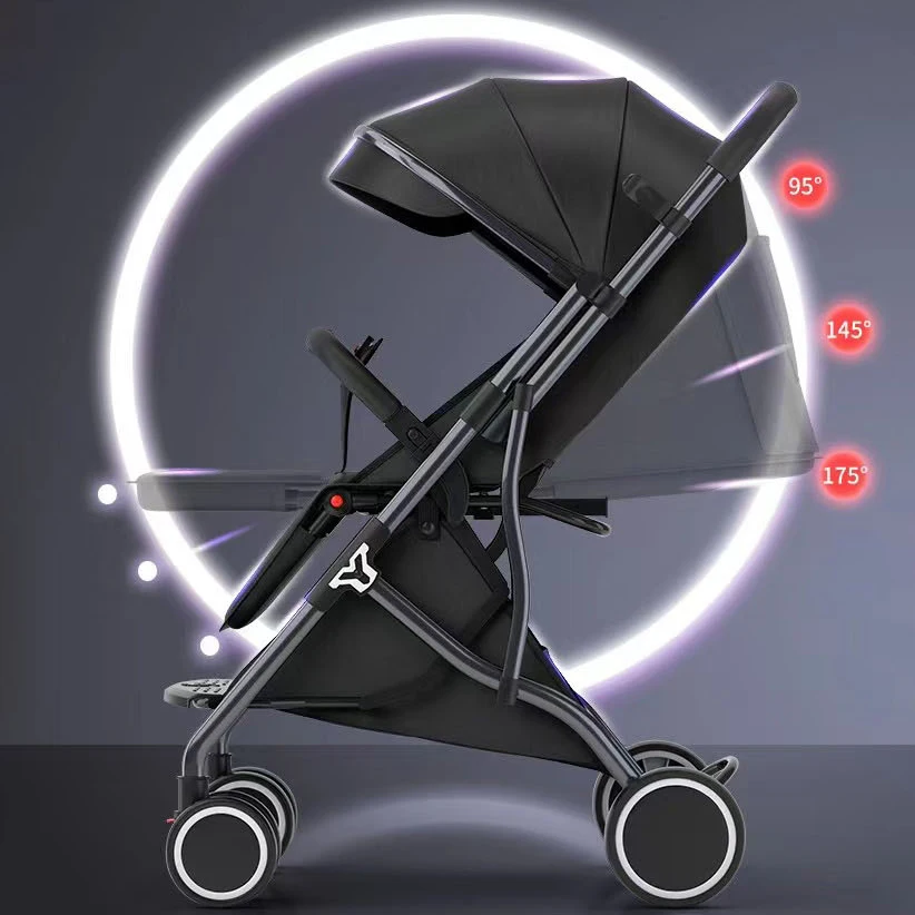 One Click Lightweight Infant Stroller,  3-in-1 Convertible Multi-Functional Pushchair,Tilting Mode Luxury Baby Stroller