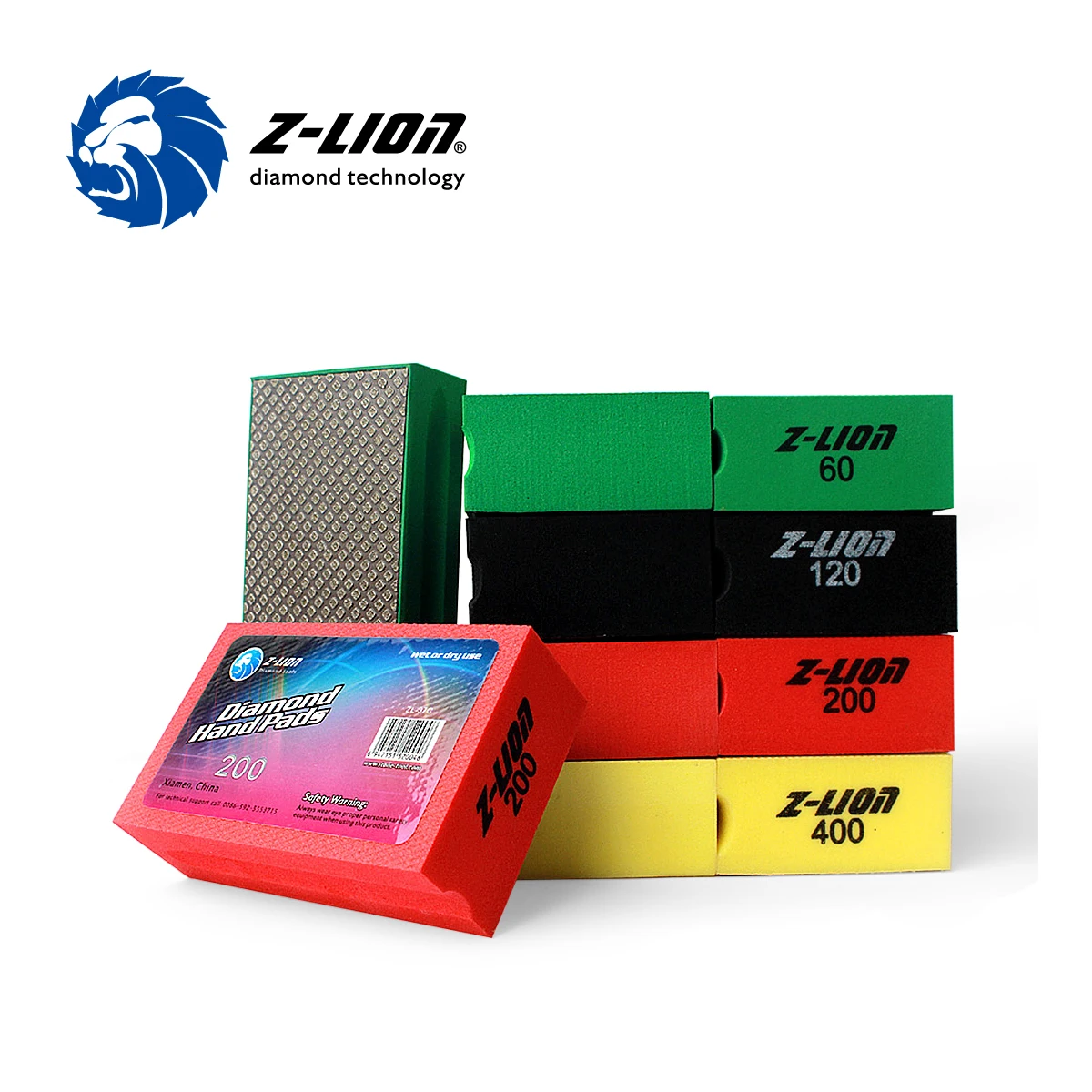 Diamond Polishing Pad 60/100/200/400# Hand Pads Block For Ceramic Tile Marble Glass Grinding Power Tool 90x55mm