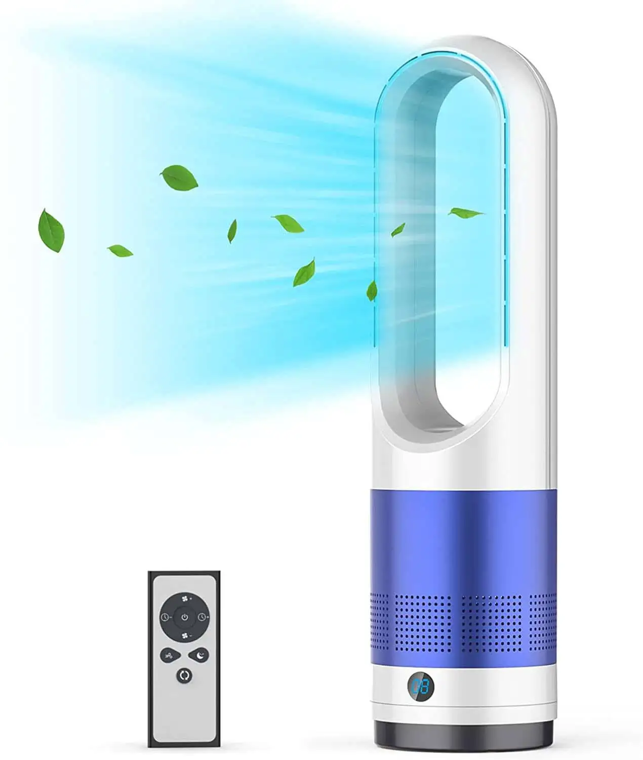 Household Air Cooler Circulation Noiseless Bladeless Tower Fan With Remote Control