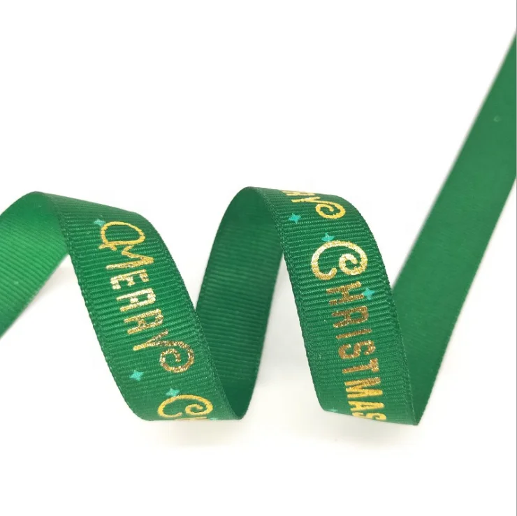 Christmas grosgrain ribbon custom printed grosgrain ribbon logo for Merry Christmas