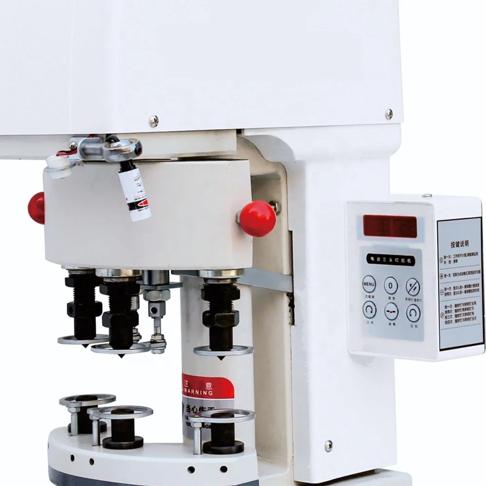Automatic Pneumatic Computerized  three-head servo motor  machine  electric  eyelet snap  button attaching punching machine
