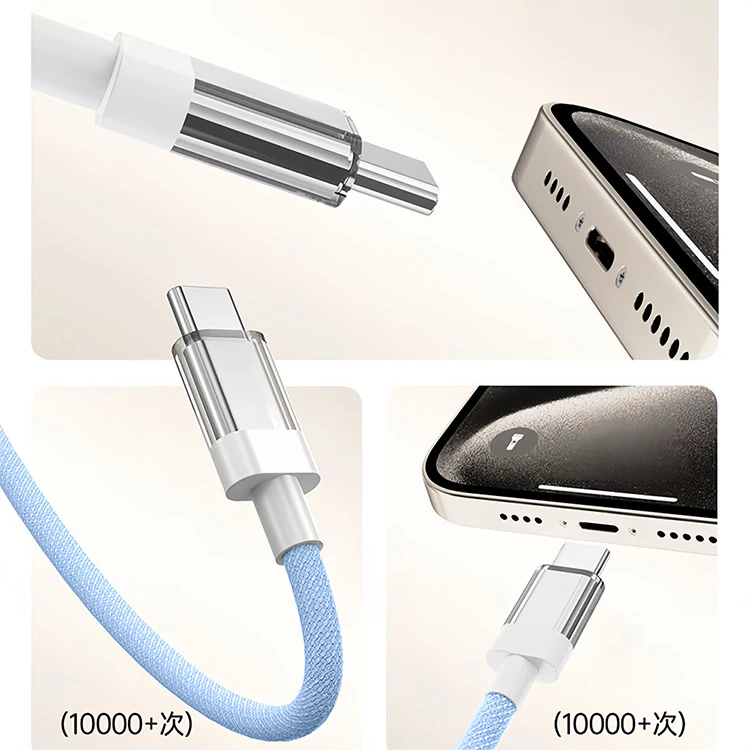 Colorful braided cable fast charging cable charger pd type-c data cables for iphone android phone usb type c to usb type c