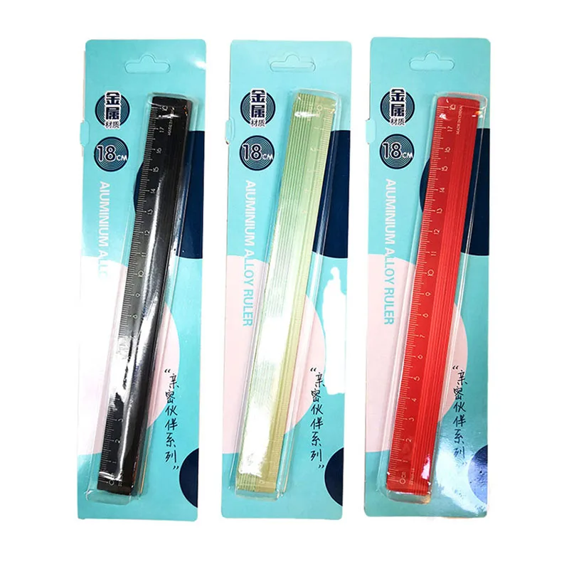 Wholesale15cm Aluminium Alloy Linealen Straight Ruler Metal for School Students Supplies