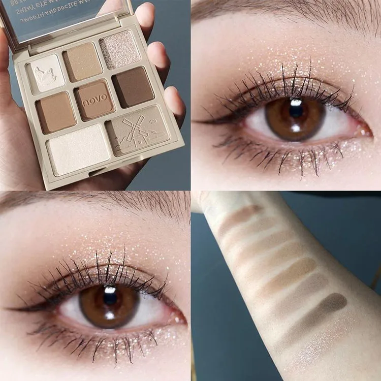 OEM/ODM 8 Color Eye Shadow Palette Fine Flash Pearlcent And Matte Easy To Color Natural All-match Matte Shimmer Eye Shadow