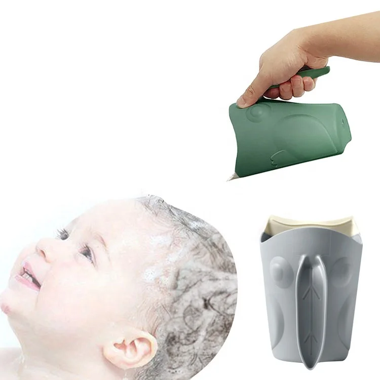Baby Shampoo Cup Hot Sale Baby Bath Rinse Cup, Waterfall Rinser Silicone Opp Bag Multifunction Brush SY Silicone Kids Bath Jug
