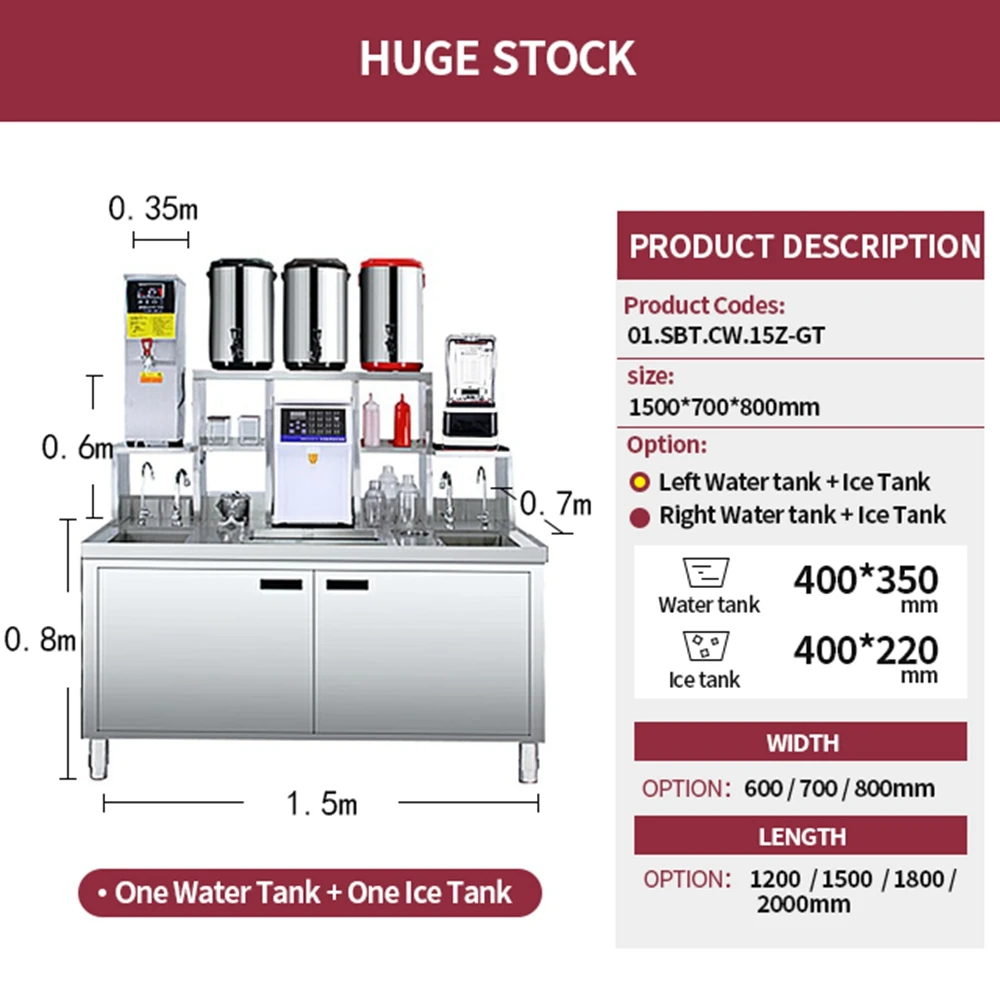 Commercial Bubble Tea Shop Milk Tea Bar Counter Table