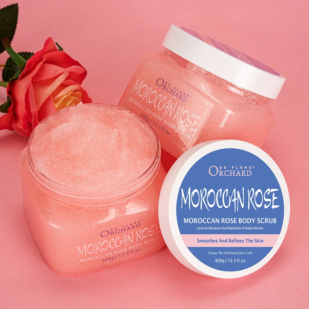 Customized Natural Rose Oil Cleans The Old Dead Skin Cells And Smoothing Rose Sugar Body Scrub