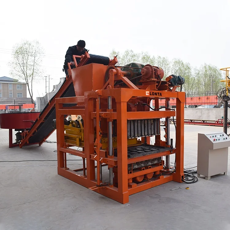LONTA QTJ4-28 automatic hollow solid interlock paver mould fly ash cement concrete brick block making machine de brique