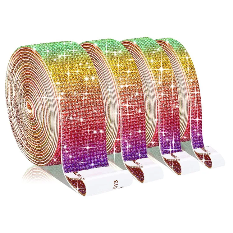 Hot Sale 10 Yards Crystal Sticker Self Adhesive Rhinestone Ribbon For Car Phone Decoration