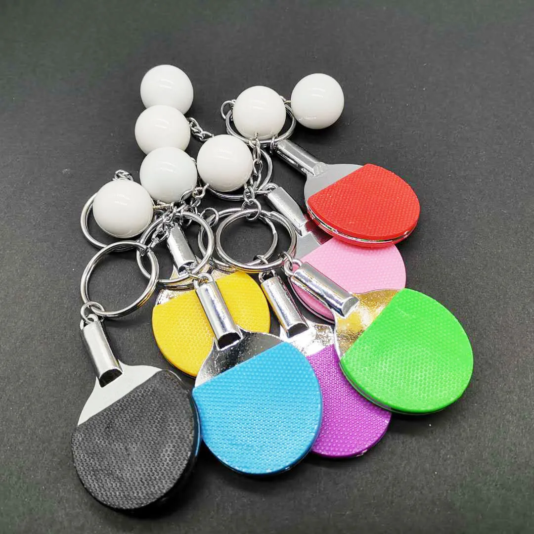 Cheap Table Tennis Ball Pendant Keychain Bag Pendant Table Tennis Sporting Advertising Table Tennis Keychain