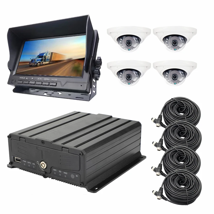 A&S 8Channel Dual SD Card Storage MDVR with 1080P Vehicle Car Security Camera ADAS DSM System 4G GPS Optional DVR for Truck/Vans