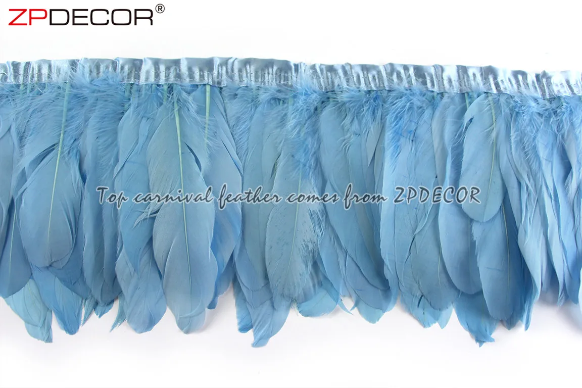 ZPDECOR Factory Stock Wholesale Dyed Light Blue Nagorie  Goose Feathers Trim for Carnival Theme Party Dress