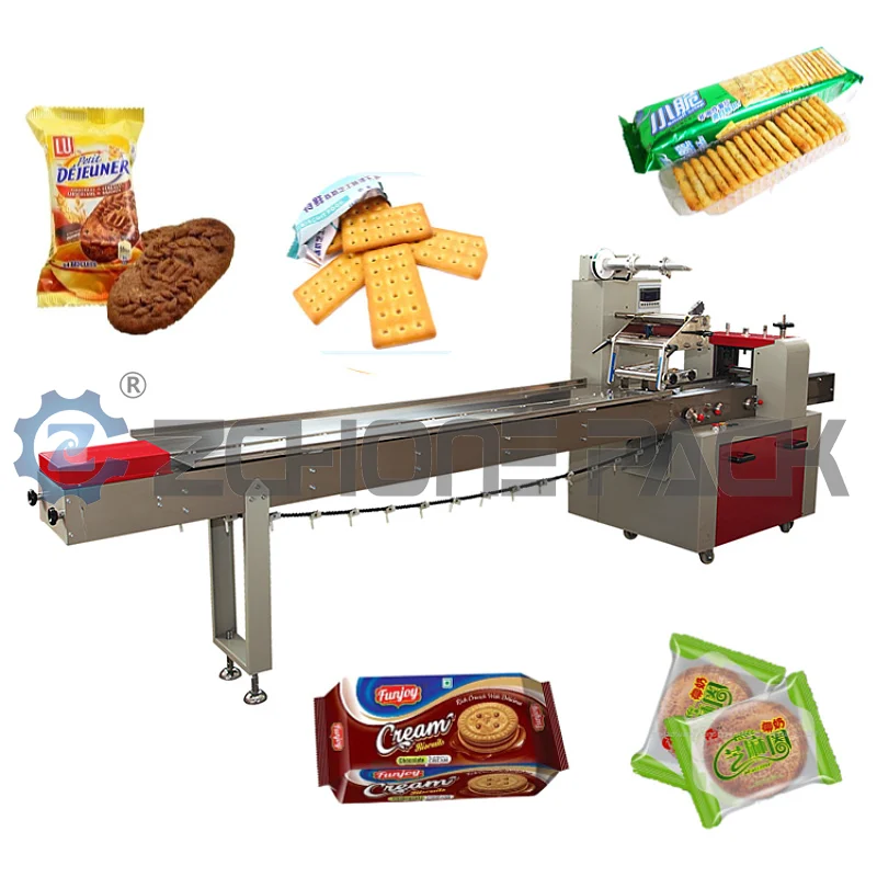 Full Automatic Mint Candy Packaging Machine Horizontal Pillow Packing Machine Vegetable Mooncake Ice Cream